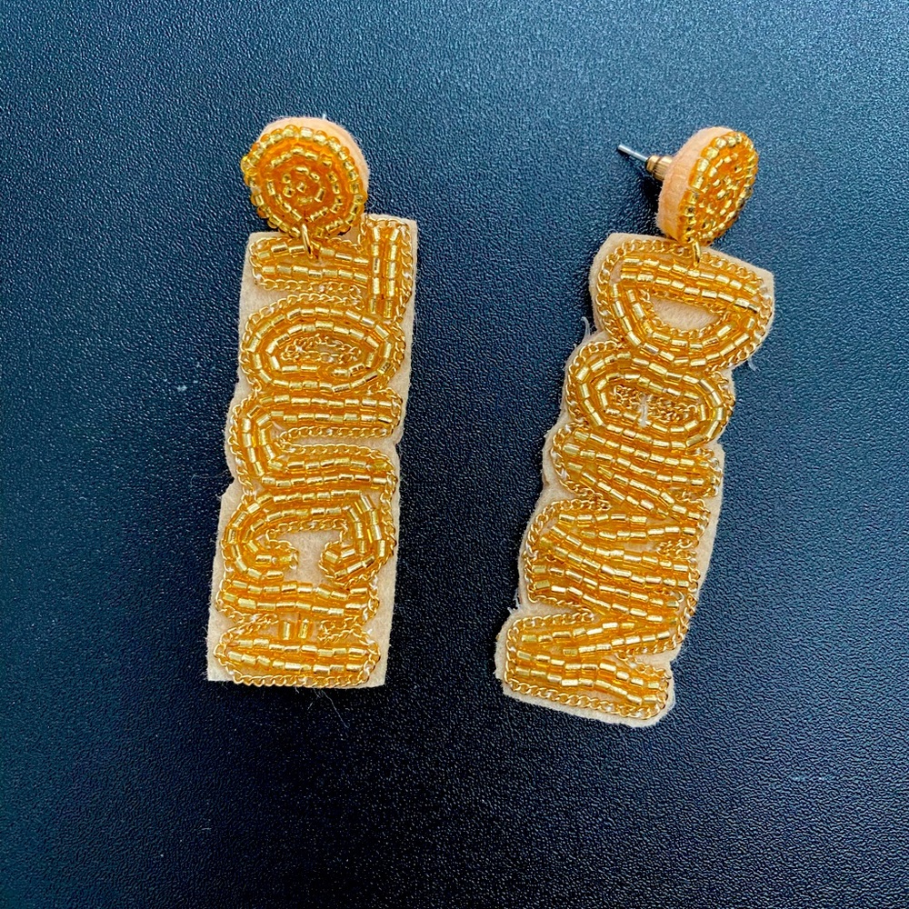 Fun, beaded touchdown earrings